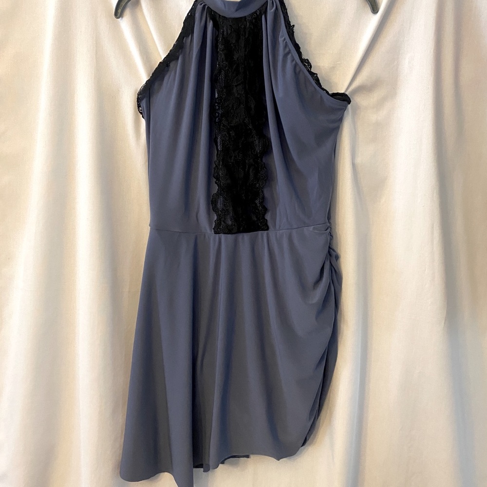 Wissman Blue & Black Lace Lyrical Dance Costume Adult Medium